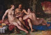 Hendrick Goltzius Lot and his daughters. oil on canvas
